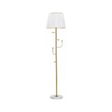 Lampada da terra Tano, 41x41 h173 cm, Bianco e Oro