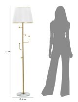 Lampada da terra Tano, 41x41 h173 cm, Bianco e Oro