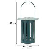 Lanterna Verde Ottanio Finitura Effetto Satinato Materiale Struttura in Vetro, Sfumatura Colore Struttura Ottanio - Garaleha