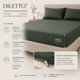 Lenzuolo Piazza e Mezza Verde 100% Cotone Egiziano, Lenzuolo Sotto con Angolo da 27 cm - Diletto Luxury