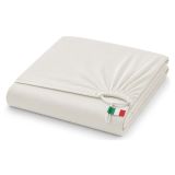 Lenzuolo Singolo Bianco Crema Sistema di Fissaggio Brevettato Antiscivolo, Cordini Regolabili con Clip di Tensione - Diletto Luxury
