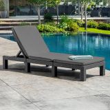 Lettino da giardino schienale regolabile 195x65cm antracite - Okotoks