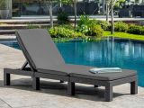 Lettino da giardino schienale regolabile 195x65cm antracite - Okotoks