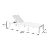 Lettino da giardino schienale regolabile 195x78cm bianco - Ababahi