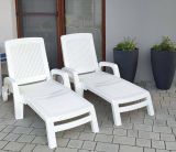 Lettino prendisole Abbie, 190x46h70 cm, Bianco