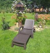 Lettino prendisole Abbie, 190x46h70 cm, Marrone