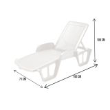 Lettino prendisole Alagaesia, 192x71h100 cm, Bianco