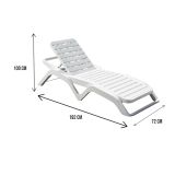 Lettino prendisole Anis, 192x72h100 cm, Bianco
