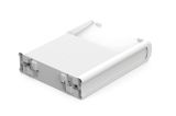 Lettino Prendisole Bianco Finitura Quadrettata Peso Supportato 110 kg 58x188x29h cm, Schienale Regolabile - Muccia