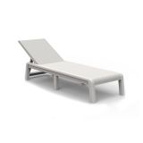 Lettino Prendisole Bianco Finitura Quadrettata Peso Supportato 110 kg 58x188x29h cm, Schienale Regolabile - Shawinigan