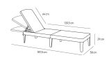 Lettino prendisole Marsicana, Sdraio da giardino, Letto pieghevole outdoor, Sedia reclinabile, 188x58 h29 cm, Antracite
