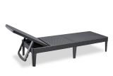 Lettino prendisole Marsicana, Sdraio da giardino, Letto pieghevole outdoor, Sedia reclinabile, 188x58 h29 cm, Antracite