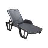 Lettino prendisole Milano, Sdraio da giardino regolabile con braccioli, Lettino da esterno, 100 % Made in Italy, 192x71h100 cm, Antracite