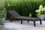 Lettino Prendisole Nero Antracite Finitura Quadrettata Peso Supportato 110 kg 58x188x29h cm, Schienale Regolabile - Muccia