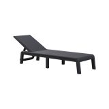 Lettino Prendisole Nero Antracite Finitura Quadrettata Peso Supportato 110 kg 58x188x29h cm, Schienale Regolabile - Shawinigan