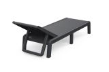 Lettino Prendisole Nero Antracite Finitura Quadrettata Peso Supportato 110 kg 58x188x29h cm, Schienale Regolabile - Shawinigan
