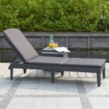 Lettino prendisole schienale regolabile 187x58cm antracite e grigio - Glace