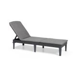 Lettino prendisole schienale regolabile 187x58cm antracite e grigio - Glace