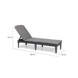 Lettino prendisole schienale regolabile 187x58cm antracite e grigio - Glace