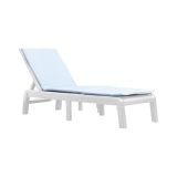 Lettino prendisole Shawinigan, 188x58 h29 cm, Bianco e Blu