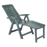 Lettino Prendisole Verde Pieghevole con Poggiapiedi Peso Supportato 120 kg 60x60x109h cm, Schienale Regolabile Made in Italy - Henagar