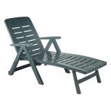 Lettino Prendisole Verde Ruote Pieghevole 189x72x96h cm, Peso Supportato 120 kg Made in Italy - Noahs