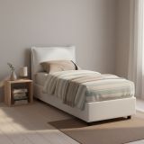Letto 1 piazza con contenitore bianco 95x205cm design - Aren