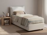 Letto 1 piazza con contenitore bianco 95x205cm design - Aren