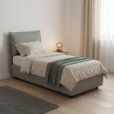 Letto 1 piazza con contenitore grigio 95x205cm chic - Aren