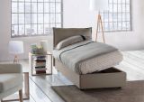 Letto 1 piazza con contenitore tortora 95x205cm chic - Aren