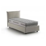 Letto 1 piazza contenitore beige 110x215cm rivestimento in tessuto - Astianatte