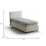 Letto 1 piazza contenitore beige 95x205cm adatto per materasso 190x80 cm - Aquilla