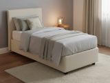 Letto 1 piazza contenitore beige 95x205cm adatto per materasso 190x80 cm - Aquilla
