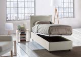 Letto 1 piazza contenitore beige 95x205cm elegante - Armaduk
