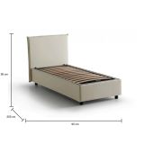 Letto 1 piazza contenitore beige 95x205cm sfoderabile - Argentino