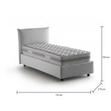Letto 1 piazza contenitore bianco 110x215cm sfoderabile - Azeglio
