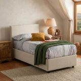 Letto 1 piazza contenitore bianco 95x205cm elegante - Acuila