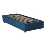 Letto 1 piazza contenitore blu 95x205cm rivestito in tessuto - Agenta