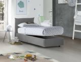 Letto 1 piazza contenitore grigio 110x215cm materasso incluso - Azeglio