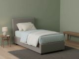 Letto 1 piazza contenitore grigio 95x205cm adatto per materasso 190x80 cm - Aquilla