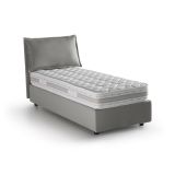Letto 1 piazza contenitore grigio 95x205cm elegante - Armaduk