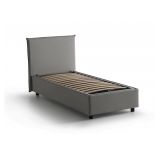 Letto 1 piazza contenitore grigio 95x205cm sfoderabile - Argentino