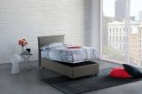 Letto 1 piazza contenitore grigio 95x205cm sfoderabile - Argentino