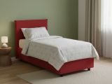 Letto 1 piazza contenitore rosso 105x205cm rivestimento in tessuto - Arminius