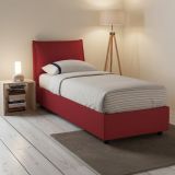 Letto 1 piazza contenitore rosso 105x215cm sfoderabile - Arzon
