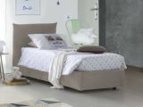Letto 1 piazza contenitore tortora 110x215cm rivestimento in tessuto - Astianatte