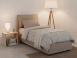 Letto 1 piazza contenitore tortora 95x205cm comfort - Armaduk