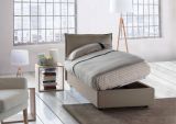 Letto 1 piazza contenitore tortora 95x205cm design - Aphrodite