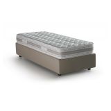 Letto 1 piazza contenitore tortora 95x205cm salvaspazio - Agenta