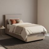 Letto 1 piazza contenitore tortora 95x205cm sfoderabile - Aquilla
